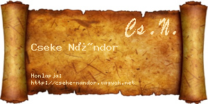 Cseke Nándor névjegykártya